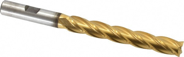 13/32" 4-Flute High Speed Steel Square End Mill, TiN - Cleveland C33445