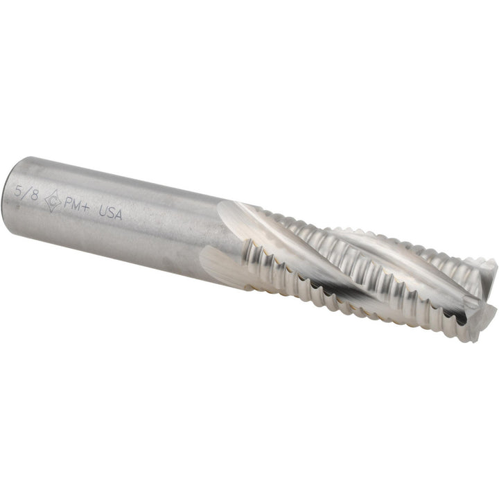 0.625" 4-Flute Powdered Metal Cobalt (HSS-E-PM) Roughing End Mill - Cleveland C43301