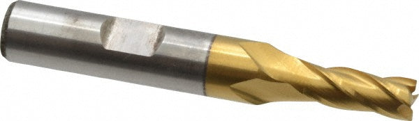 1/4" 4-Flute Cobalt Square End Mill, TiN - Cleveland C32581