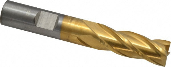 1/2" 4-Flute Cobalt Square End Mill, TiN - Cleveland C32597