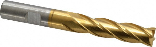1/2" 4-Flute Cobalt Square End Mill, TiN - Cleveland C32663