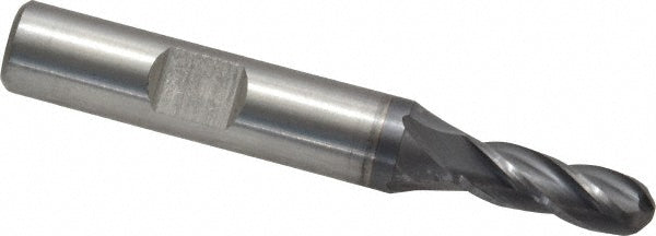 1/4" 4-Flute Cobalt Ball End Mill, TiCN - Cleveland C32778