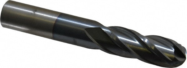 1/2" 4-Flute Cobalt Ball End Mill, TiCN - Cleveland C32781