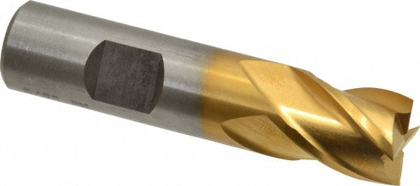 5/8" 4-Flute Powdered Metal Square End Mill, TiN - Cleveland C31931