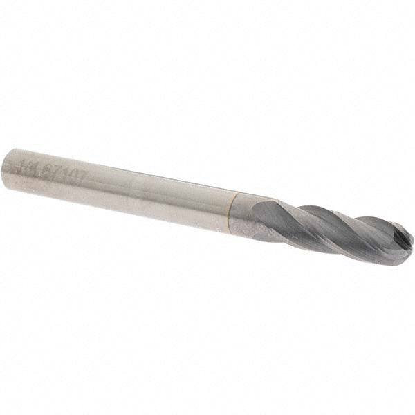 1/4" 4-Flute Solid Carbide Ball End Mill, TiCN - OSG 404-2500-BN08