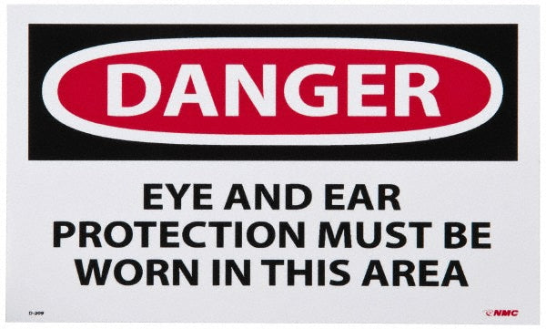 Danger - Eye & Ear Protection Must Be Worn in This Area Label - AccuformNMC D209AP