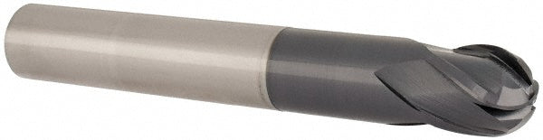 1" 4-Flute Solid Carbide Ball End Mill, TiAlN - Accupro EM21006401