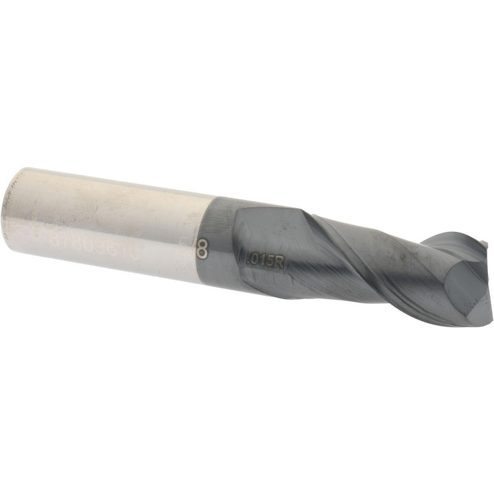 5/8" 2-Flute Solid Carbide Corner Radius End Mill, AlTiN - Accupro 12181515