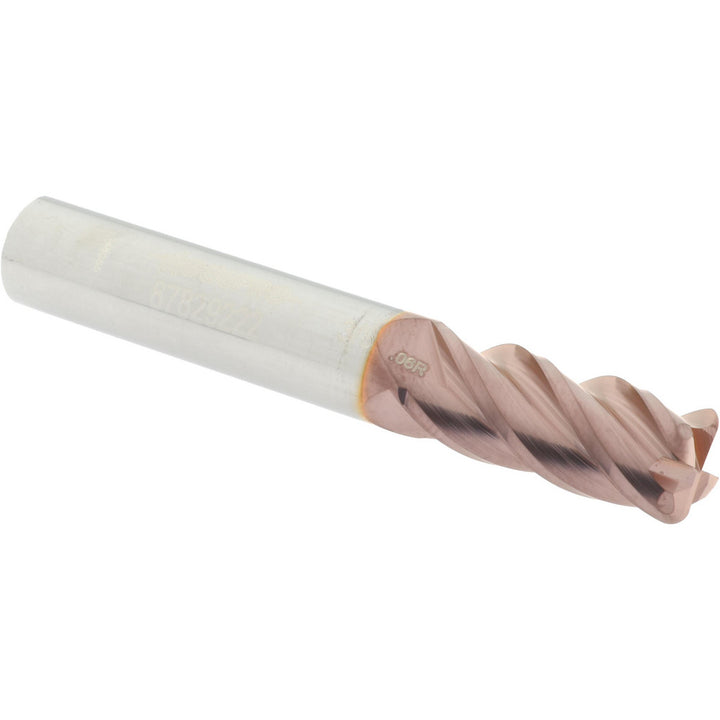 3/8" 4-Flute Solid Carbide Corner Radius End Mill, TiCN - Accupro 12182545