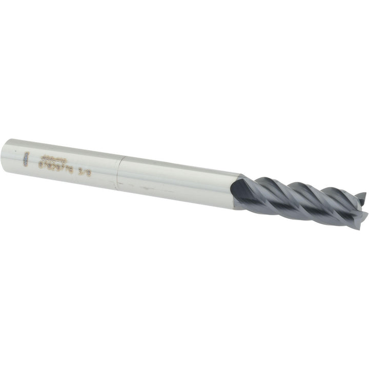 3/8" 4-Flute Solid Carbide Square End Mill, AlTiN - Accupro 12183540