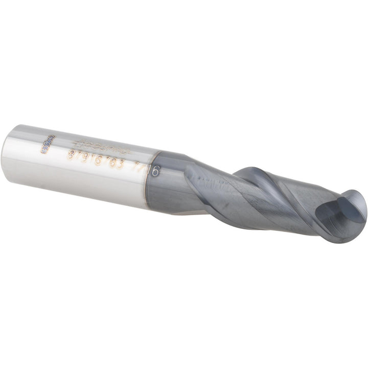7/16" 2-Flute Solid Carbide Ball End Mill, AlTiN - Accupro 12184018