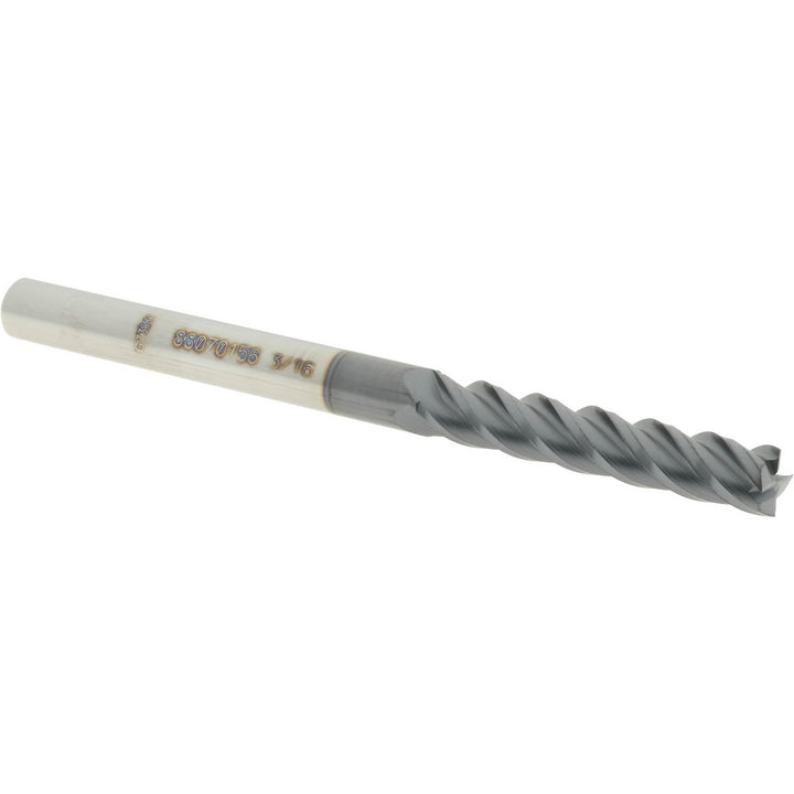 3/16" 4-Flute Solid Carbide Square End Mill, AlTiN - Accupro 12183398