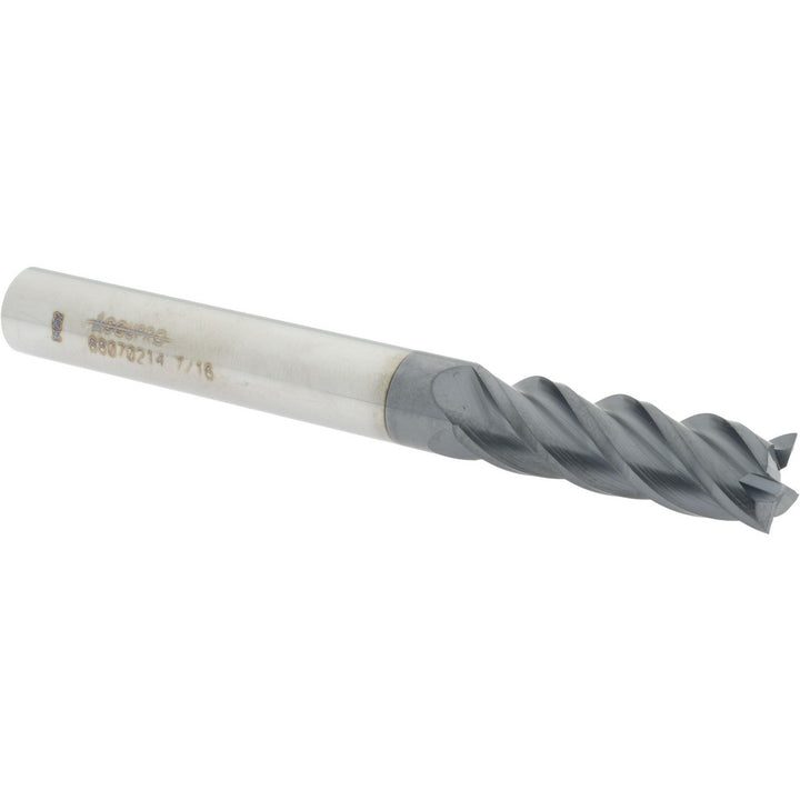 7/16" 4-Flute Solid Carbide Square End Mill, AlTiN - Accupro 12183416