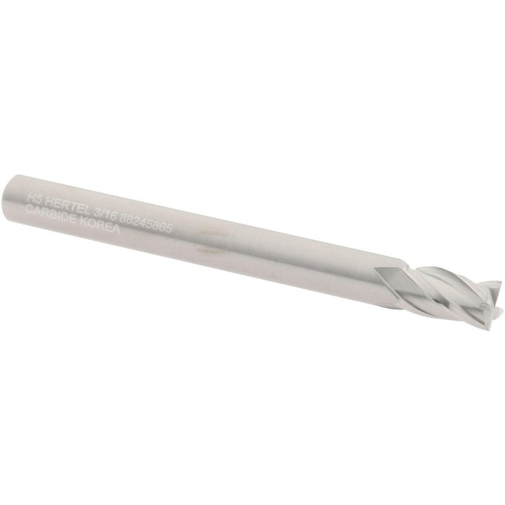 3/16" 4-Flute Solid Carbide Square End Mill - Hertel 15071289