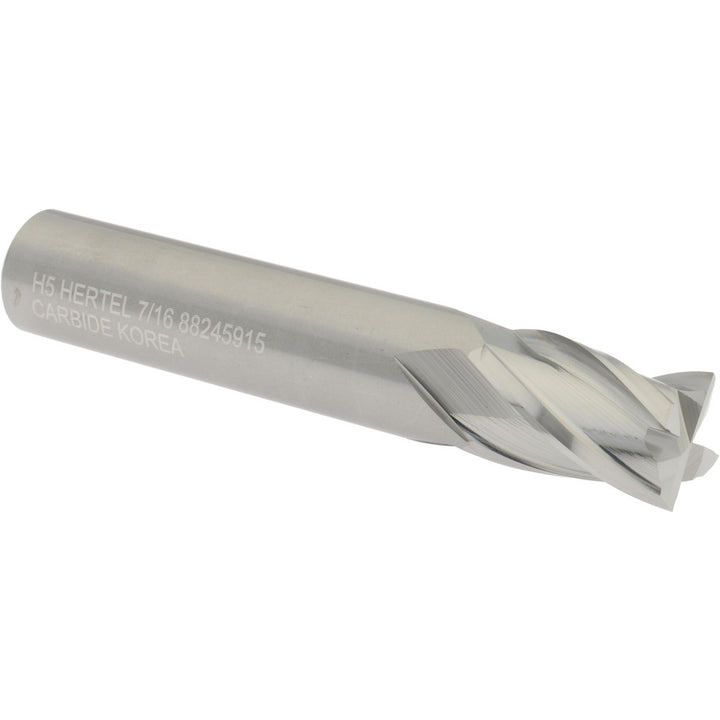 7/16" 4-Flute Solid Carbide Square End Mill - Hertel 750043