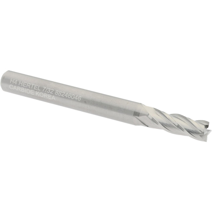 7/32" 4-Flute Solid Carbide Square End Mill - Hertel 750174