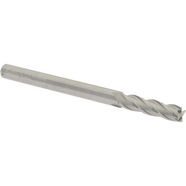 3/16" 4-Flute Solid Carbide Square End Mill - Hertel 750124
