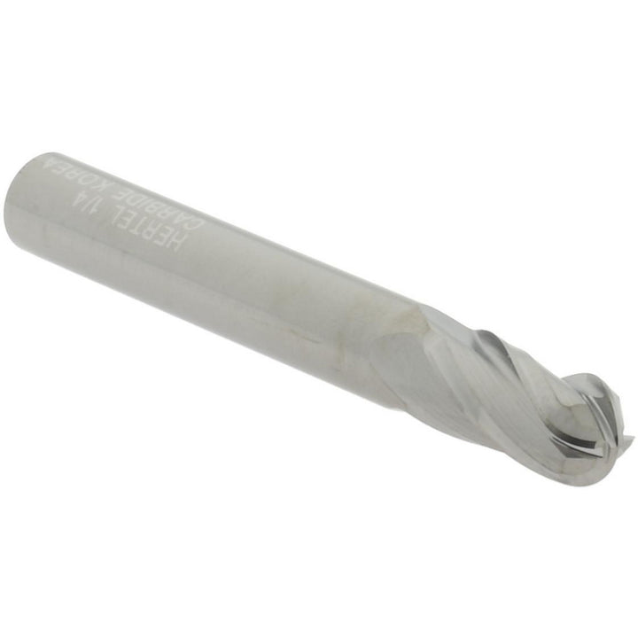 1/4" 4-Flute Solid Carbide Ball End Mill - Hertel E599924524