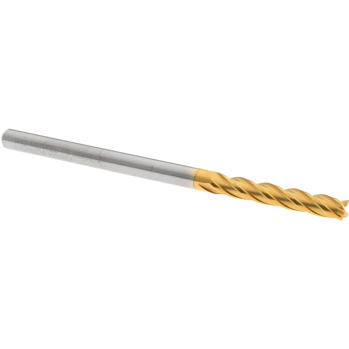 1/8" 4-Flute Solid Carbide Square End Mill, TiN - Hertel 750341