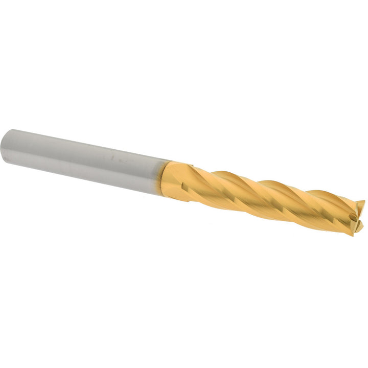 3/8" 4-Flute Solid Carbide Square End Mill, TiN - Hertel 750385
