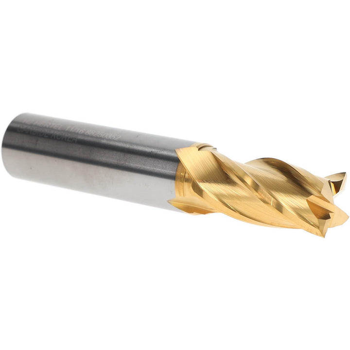 11/16" 4-Flute Solid Carbide Square End Mill, TiN - Hertel 750376
