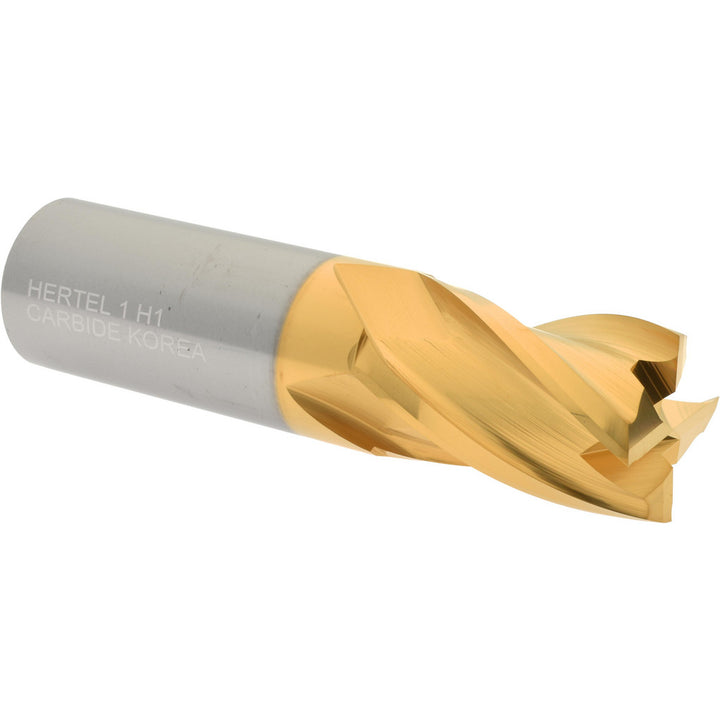 1" 4-Flute Solid Carbide Square End Mill, TiN - Hertel 750228