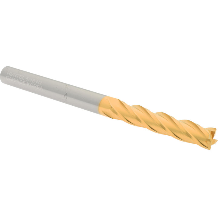 5/16" 4-Flute Solid Carbide Square End Mill, TiN - Hertel 750559