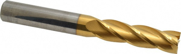 5/8" 4-Flute Solid Carbide Square End Mill, TiN - Hertel 750331