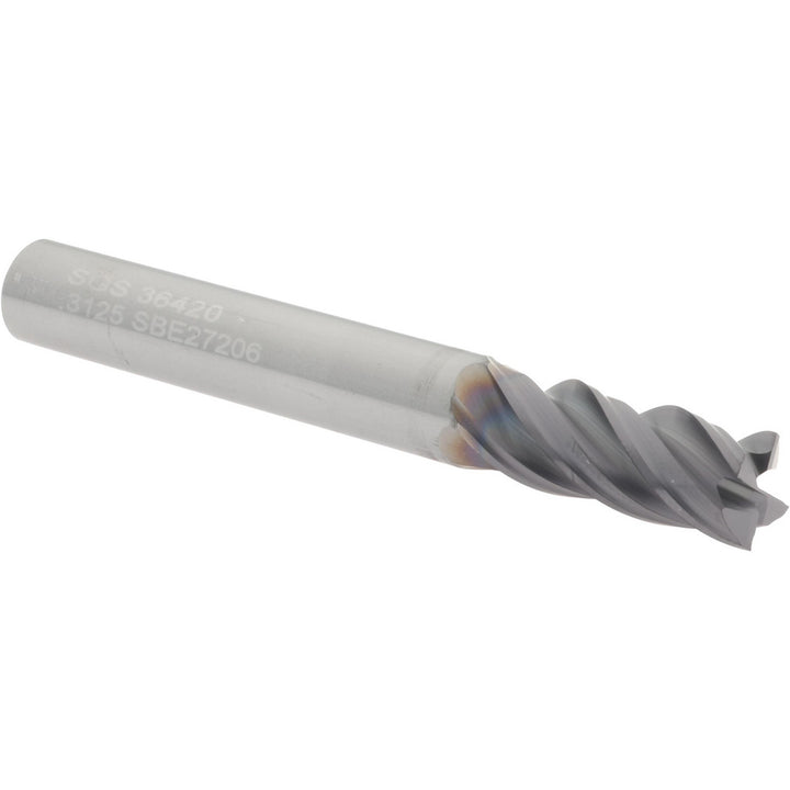 5/16" 4-Flute Solid Carbide Square End Mill, AlTiN - SGS 36420