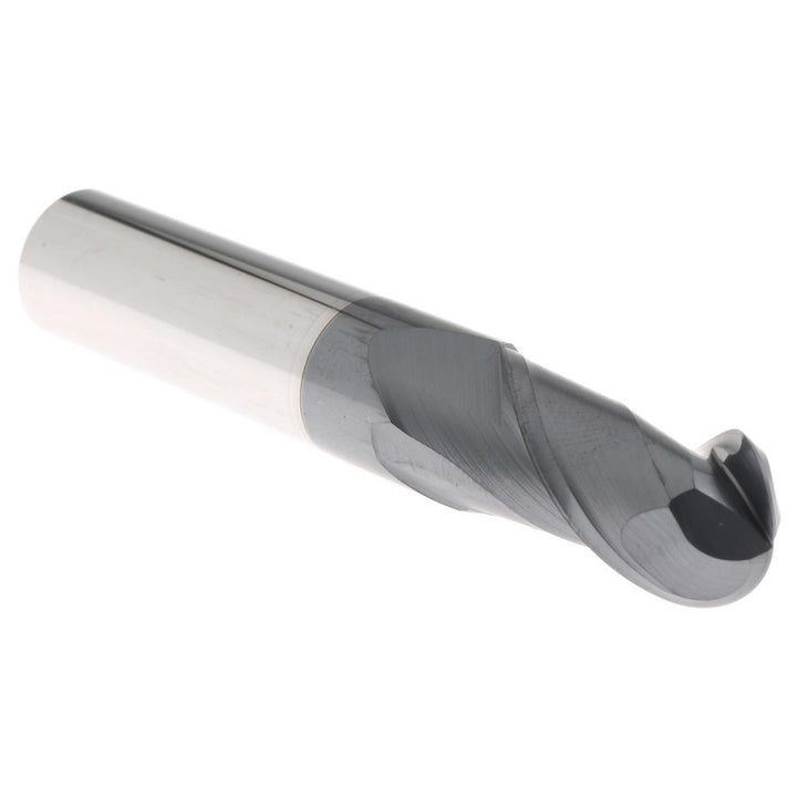 1/2" 2-Flute Solid Carbide Ball End Mill, AlTiN - Accupro 12184033