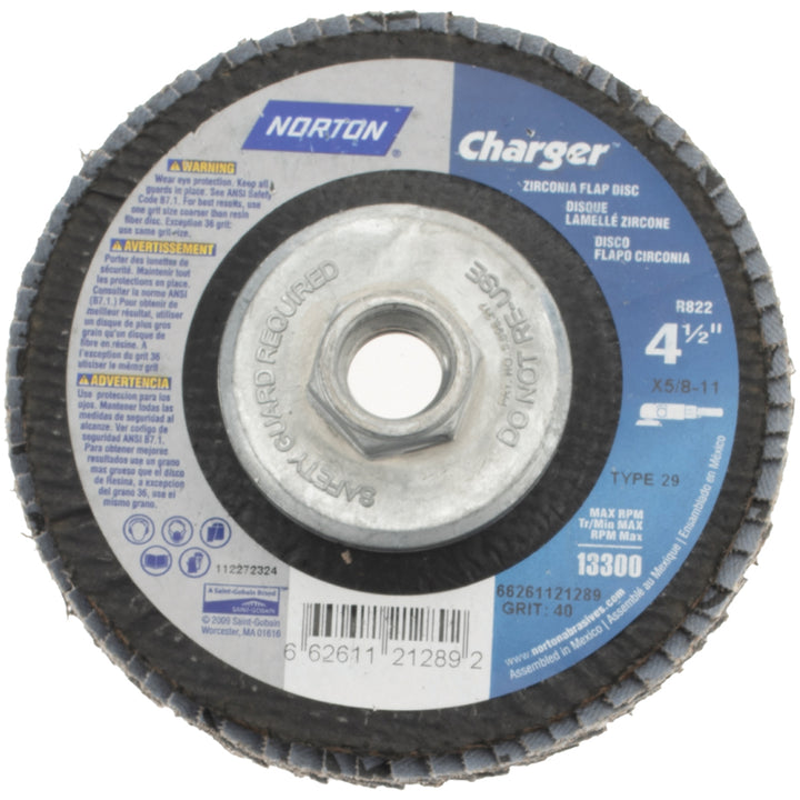 4-1/2" 40-Grit Zirconia Alumina Disc - Norton 66261121289