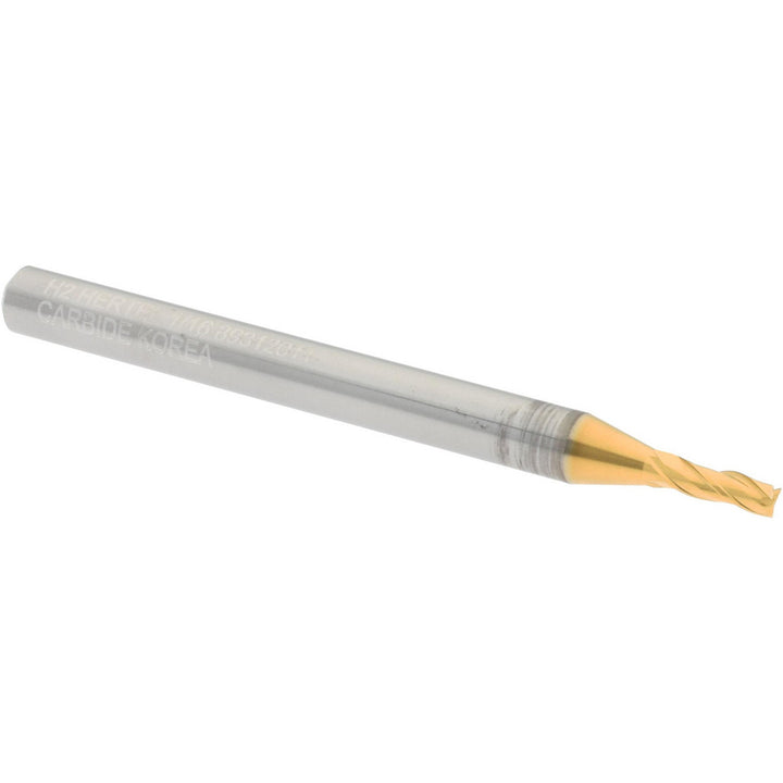 1/16" 3-Flute Solid Carbide Square End Mill, TiN - Hertel 750618