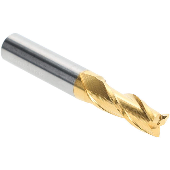 11/32" 3-Flute Solid Carbide Square End Mill, TiN - Hertel 750810
