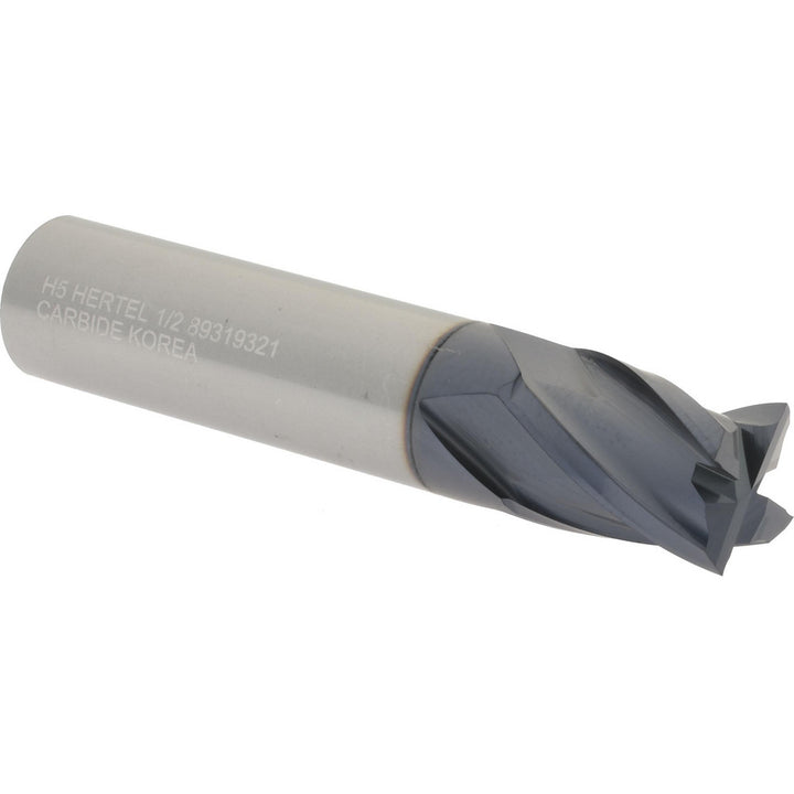 1/2" 4-Flute Solid Carbide Square End Mill, AlTiN - Hertel 750256
