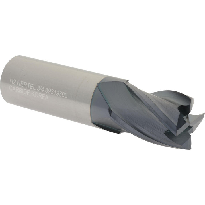 3/4" 4-Flute Solid Carbide Square End Mill, AlTiN - Hertel 750232