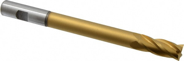5/8" 4-Flute High Speed Steel Square End Mill, TiN - Hertel H89331995