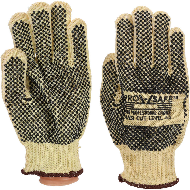 Large Yellow Kevlar Cut Resistant Gloves - PRO-SAFE GLA-A5-L