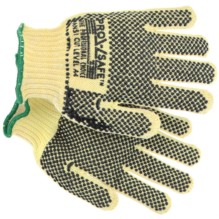 Medium Yellow; Black Kevlar Cut-Resistant Gloves - PRO-SAFE GLA-A6-M