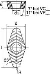 VCGT220530-ALM LWN10M Solid Carbide Insert, Grade LWN10M - LMT 1069759