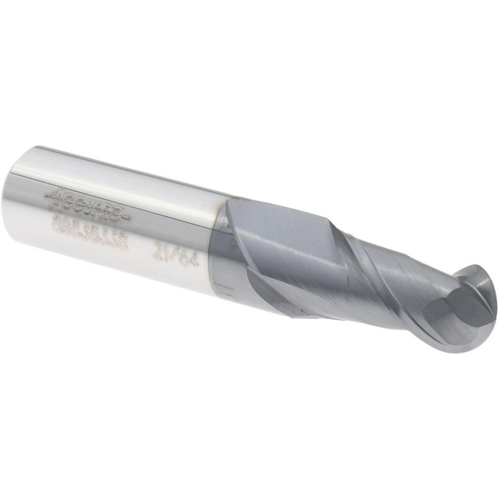 21/64" 2-Flute Solid Carbide Ball End Mill, AlTiN - Accupro 12184150