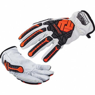 4X-Large White; Black; Orange Leather; Aramid Cut & Puncture-Resistant; Impact-Resistant Gloves - Tilsatec TTP230KG130