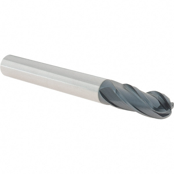 1/2" 4-Flute Solid Carbide Ball End Mill, TiAlN - Iscar 5621011