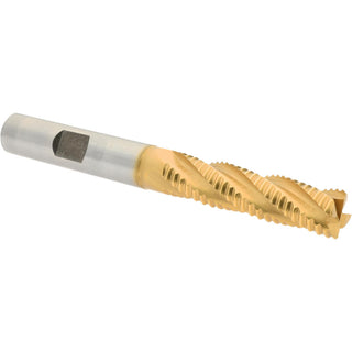 0.3750" 4-Flute Cobalt Single End Mill, TiN - Hertel 91192864