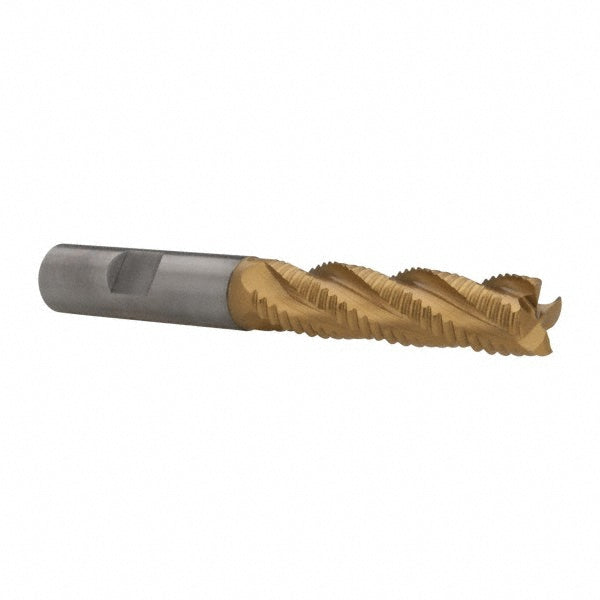 0.5000" 4-Flute Cobalt Single End Mill, TiN - Hertel 91192880