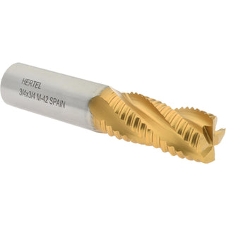 0.7500" 4-Flute Cobalt Single End Mill, TiN - Hertel 91192914