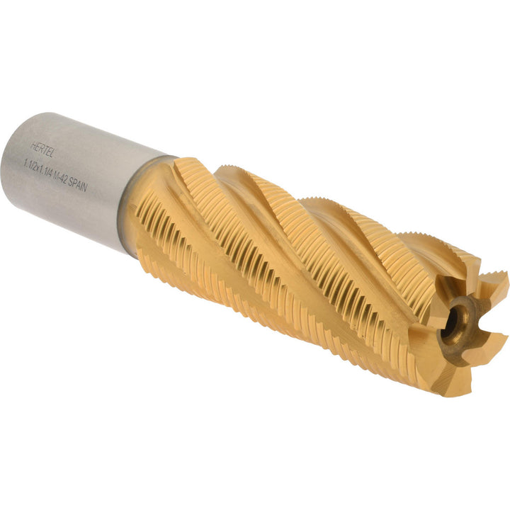 1.5000" 6-Flute Cobalt Single End Mill, TiN - Hertel 91196931