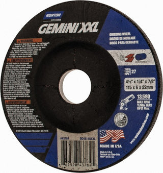 4-1/2 x 1/4" 24-Grit Aluminum Oxide Grinding & Cutoff Wheel - Norton 66252843784