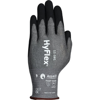 Large Black; Gray Intercept - Tungsten, HPPE, Nylon Cut-Resistant; Abrasion Resistant Gloves - Ansell 11581090