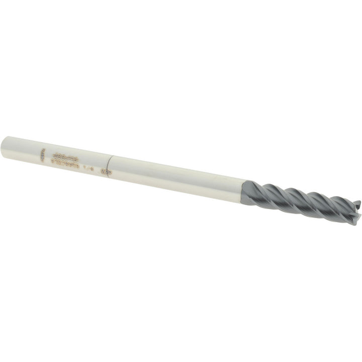 1/4" 4-Flute Solid Carbide Corner Radius End Mill, AlTiN - Accupro 12183490