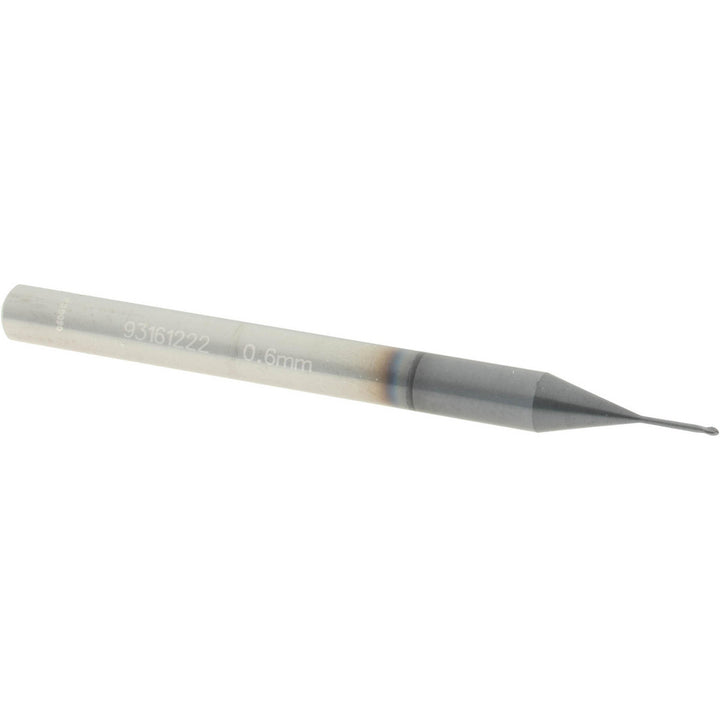 0.0236" 2-Flute Solid Carbide Ball End Mill, AlTiN - Accupro 12177272